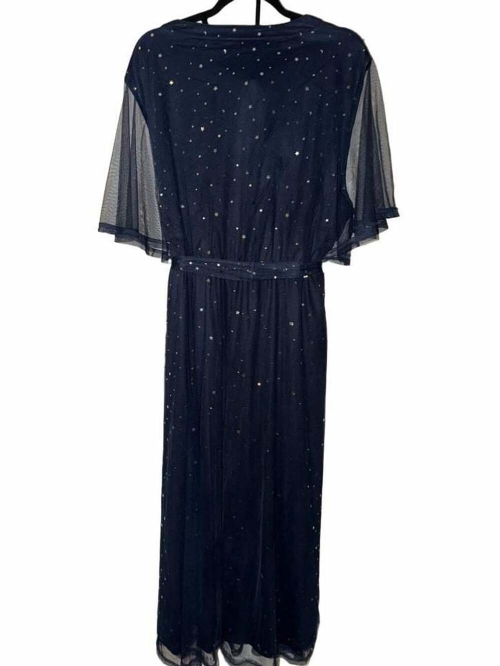 BloomChic Starry Star Mesh Mesh Overlay Dress Plus Size 3X 22-24 with Pockets - Picture 6 of 9